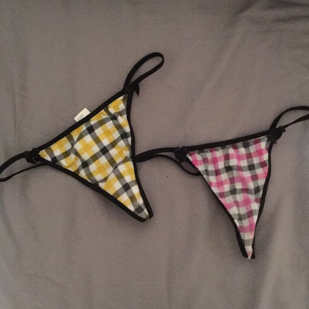 School Girl Plaid Thongs
